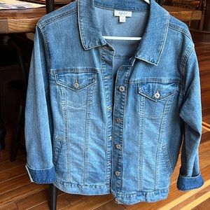 Women’s large button down denim jacket